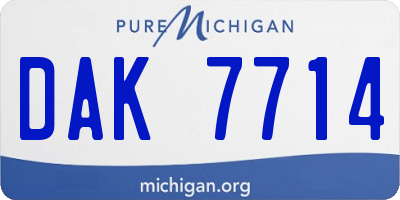 MI license plate DAK7714