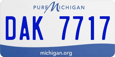 MI license plate DAK7717