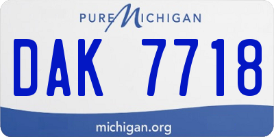 MI license plate DAK7718