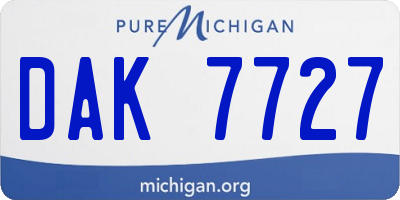 MI license plate DAK7727