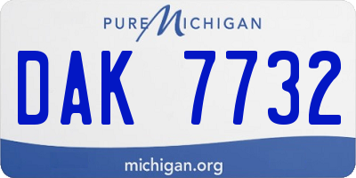 MI license plate DAK7732