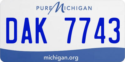 MI license plate DAK7743