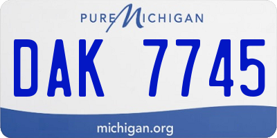 MI license plate DAK7745