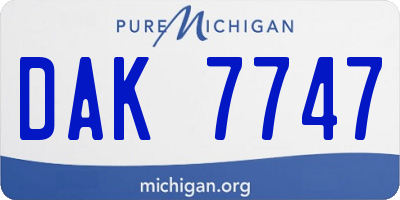 MI license plate DAK7747