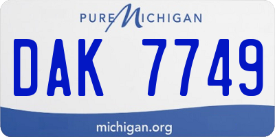 MI license plate DAK7749