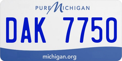 MI license plate DAK7750