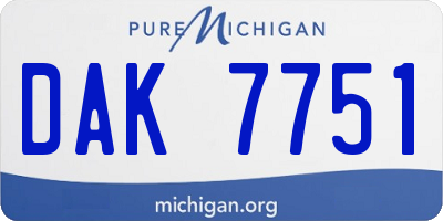 MI license plate DAK7751