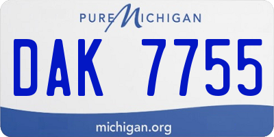 MI license plate DAK7755