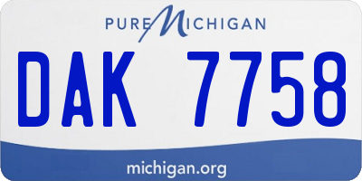 MI license plate DAK7758