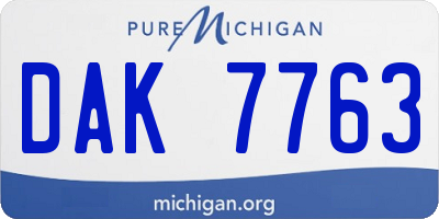MI license plate DAK7763