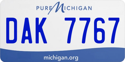 MI license plate DAK7767