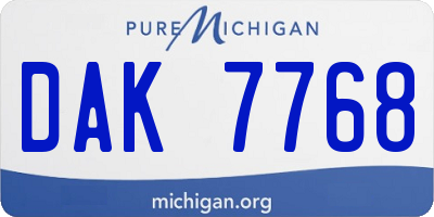 MI license plate DAK7768