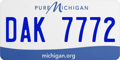 MI license plate DAK7772