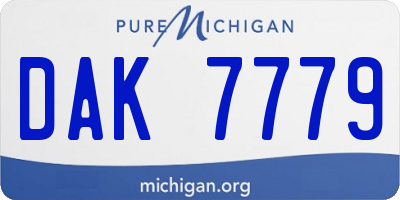 MI license plate DAK7779