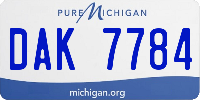 MI license plate DAK7784