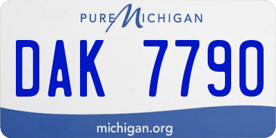 MI license plate DAK7790