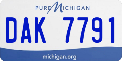 MI license plate DAK7791