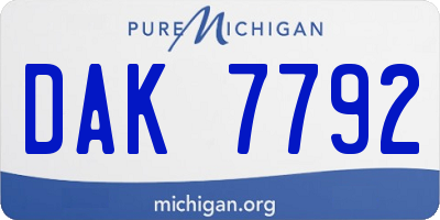 MI license plate DAK7792