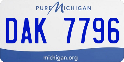 MI license plate DAK7796