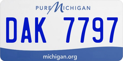 MI license plate DAK7797