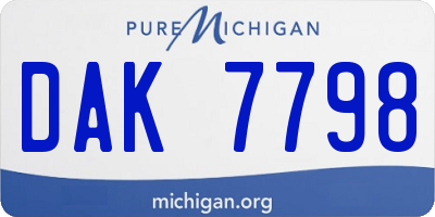 MI license plate DAK7798