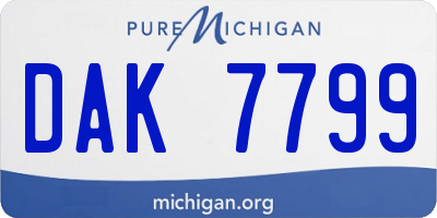 MI license plate DAK7799