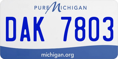MI license plate DAK7803
