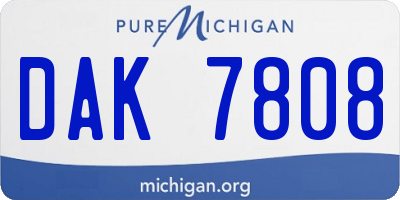 MI license plate DAK7808