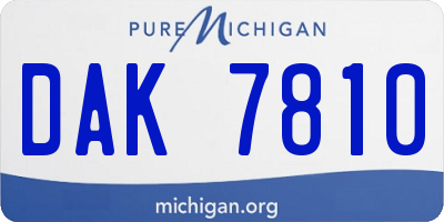 MI license plate DAK7810