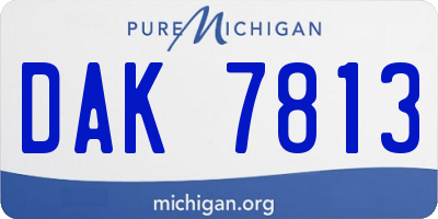 MI license plate DAK7813