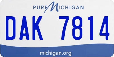 MI license plate DAK7814