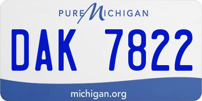 MI license plate DAK7822