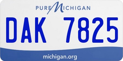 MI license plate DAK7825