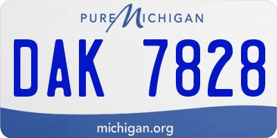 MI license plate DAK7828