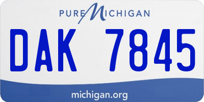 MI license plate DAK7845