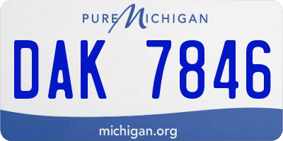 MI license plate DAK7846