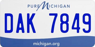 MI license plate DAK7849