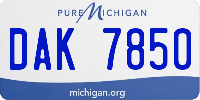 MI license plate DAK7850