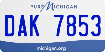 MI license plate DAK7853