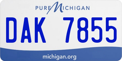 MI license plate DAK7855
