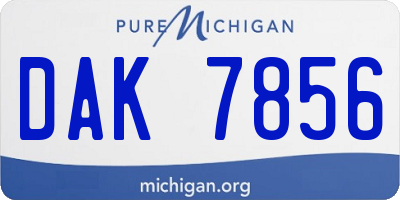 MI license plate DAK7856