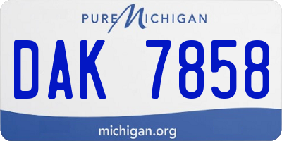 MI license plate DAK7858