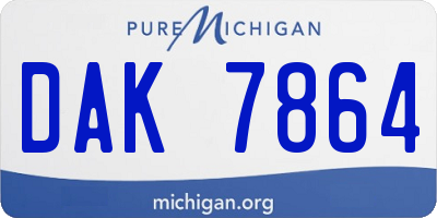 MI license plate DAK7864