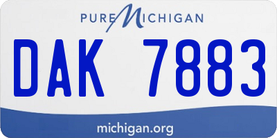 MI license plate DAK7883