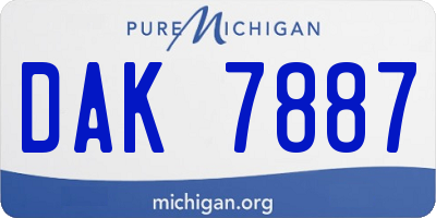 MI license plate DAK7887