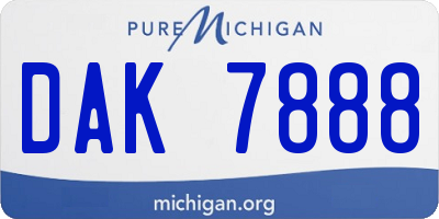 MI license plate DAK7888