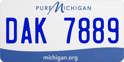 MI license plate DAK7889