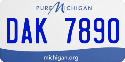 MI license plate DAK7890