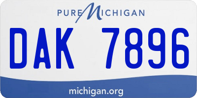 MI license plate DAK7896