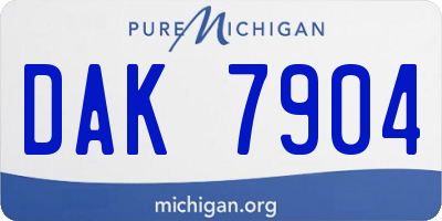 MI license plate DAK7904
